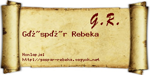 Gáspár Rebeka névjegykártya